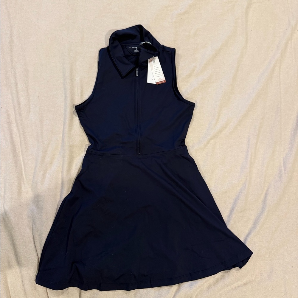 NWT Matthew’s Navy Moveknit Zip dress